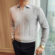 Load image into Gallery viewer, Lyocell V-neck Collared Slim Fit Knit Sweater