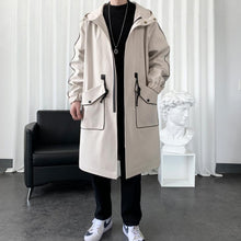 Load image into Gallery viewer, Hooded Mid-length Windbreaker Jacket