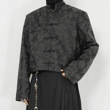 Load image into Gallery viewer, Embossed Pattern Stand Vollar Short Leather Jacket