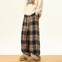 Load image into Gallery viewer, American Retro Plaid Thick Warm Trousers