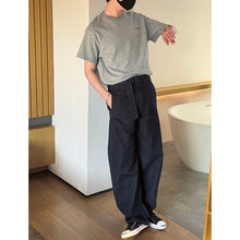 Load image into Gallery viewer, Belt-style Loose Straight-leg Denim Pants