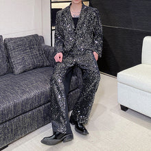 Load image into Gallery viewer, Sequined Stage Lapel Two-piece Set