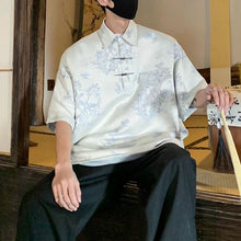 Load image into Gallery viewer, Embroidered Jacquard Ice Silk Lapel Polo Shirt