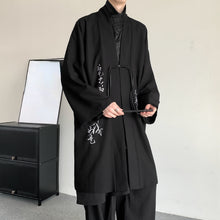 Load image into Gallery viewer, Calligraphy Embroidered Windbreaker Long Cardigan