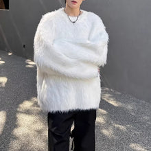 Load image into Gallery viewer, Winter Loose-fitting Crew Neck Faux Fur Sweater