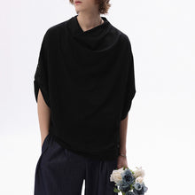 Load image into Gallery viewer, Stacked Collar Loose Solid Color T-shirt