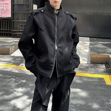 Load image into Gallery viewer, Metal Button Stand Collar Jacket