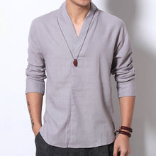 Load image into Gallery viewer, Vintage Cotton and Linen Long-sleeved Shirt