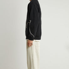 Load image into Gallery viewer, Line Embroidered Crew Neck Sweater