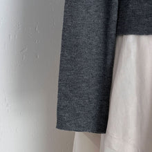 Load image into Gallery viewer, Women's Asymmetrical Knit Cape Overlay Layered Long Sleeve Shirt