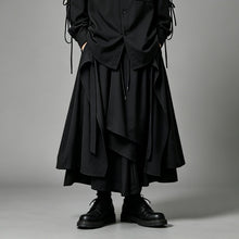 Load image into Gallery viewer, Japanese Loose Asymmetrical multi-layered Shirt and Skirt-Pants Two-piece Set