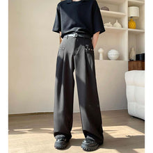 Load image into Gallery viewer, Drape Straight Eye Trim Casual Pants