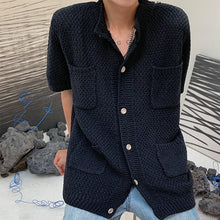 Load image into Gallery viewer, Breathable Button Knit Short Sleeve Shirt
