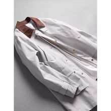 Load image into Gallery viewer, Color-blocked Lapel Mid-length Loose Casual Coat