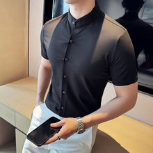 Load image into Gallery viewer, Summer Stand Collar Ice Silk Casual Waffle Shirt