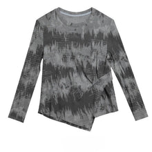 Load image into Gallery viewer, Women's Tie Dye Asymmetrical Hem Slim Long Sleeve Top
