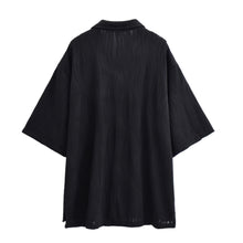 Load image into Gallery viewer, Pleated Breathable Blazer Collar Short Sleeve Shirt