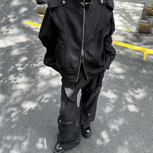 Load image into Gallery viewer, Simple Black Zipper Short Jacket