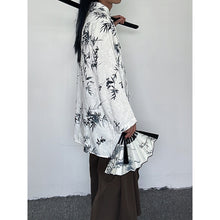 Load image into Gallery viewer, Casual Disc Button Stand Collar Jacquard Retro Shirt