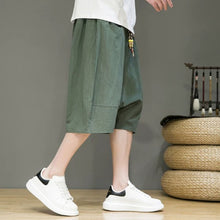 Load image into Gallery viewer, Linen Loose-fitting Low-rise Baggy Casual Shorts