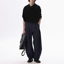 Load image into Gallery viewer, Stacked Collar Loose Solid Color T-shirt