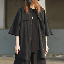 Load image into Gallery viewer, Collarless Thin Loose Short-sleeved Shirt