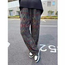 Load image into Gallery viewer, Straight Loose Knitted Jacquard Sweatpants