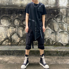 Load image into Gallery viewer, Asymmetric Long Crew Neck T-shirt