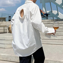 Load image into Gallery viewer, Double Collar Cutout Long Sleeve Shirt