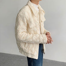 Load image into Gallery viewer, Diamond Check Lapel Short Cotton Jacket