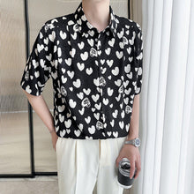 Load image into Gallery viewer, Ice Silk Loose Casual Heart Print Shirt