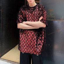Load image into Gallery viewer, Diamond-patterned Sequined Stage T-shirt