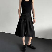 Load image into Gallery viewer, Button-embellished Draped Wide-leg Casual Suit Shorts