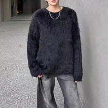 Load image into Gallery viewer, Winter Loose-fitting Crew Neck Faux Fur Sweater
