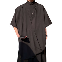 Load image into Gallery viewer, Irregular Shawl Retro Short-sleeved Top