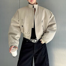 Load image into Gallery viewer, Cotton Stand Collar Thickened Cropped Coat