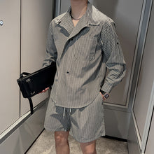 Load image into Gallery viewer, Summer Striped Shirt Shorts Set