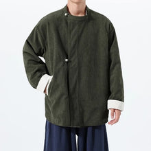 Load image into Gallery viewer, Reversible Stand Collar Frog Button Loose Hanfu Cardigan
