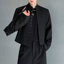 Load image into Gallery viewer, Multi-button Embroidered Stand Collar Cropped Jacket