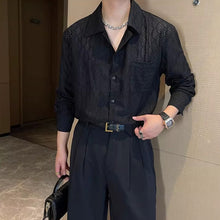 Load image into Gallery viewer, Retro Hollow Suit Collar Casual Shirt