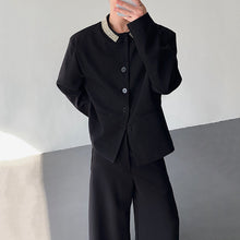 Load image into Gallery viewer, Inlaid Crystals Padded Shoulder Suit Jacket