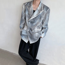 Load image into Gallery viewer, Hand-painted Double-breasted Blazer with Padded Shoulders