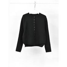 Load image into Gallery viewer, Women's Curved Hem Crew Neck Loose Knit Cardigan Sweater