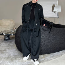 Load image into Gallery viewer, American Style Padded Shoulder Cardigan Sweatshirt Straight Casual Pants Two-piece Set