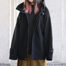 Load image into Gallery viewer, Loose Short Hooded Zipper Coat