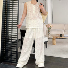 Load image into Gallery viewer, Embroidered Slightly Transparent Two-Piece Suit