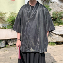 Load image into Gallery viewer, V-neck Glossy Loose Quarter-sleeved Shirt