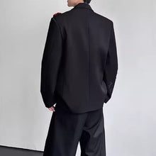 Load image into Gallery viewer, 3D Floral Padded Shoulder Double-layer Collar Blazer