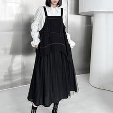 Load image into Gallery viewer, Mesh Patchwork Suspender Skirt
