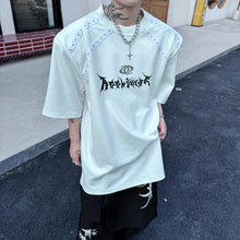 Load image into Gallery viewer, Printed Studded Crew Neck T-shirt